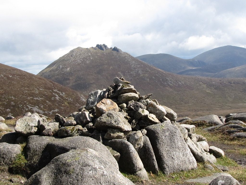 The summit cairn on Slieve Loughshannagh